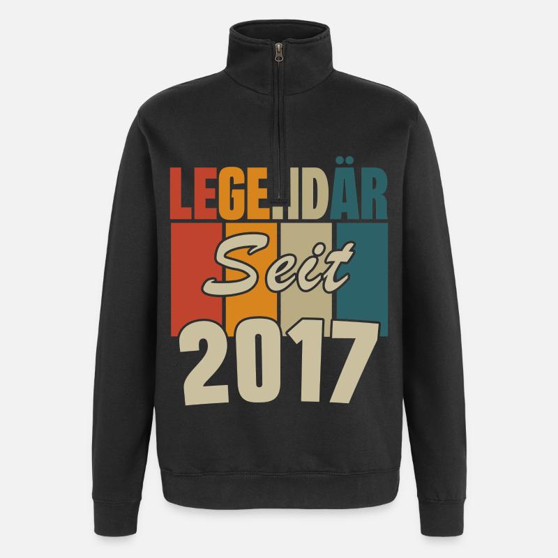 Legendär seit 2017 - Quarter-Zip-Sweatshirt - Schwarz