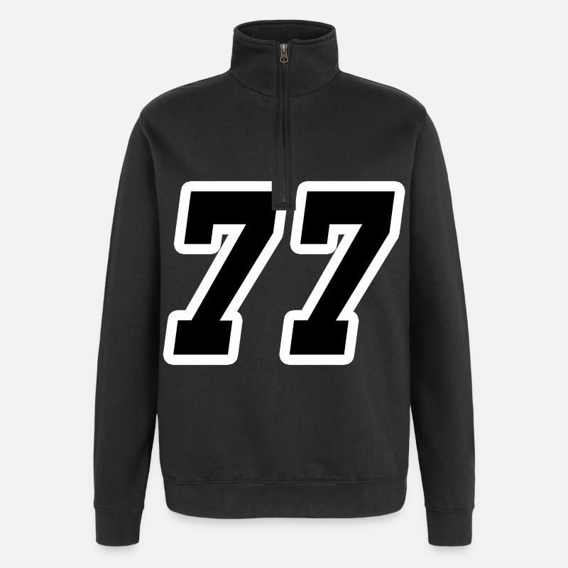 Nummer siebenundsiebzig 77 - Quarter-Zip-Sweatshirt - Schwarz
