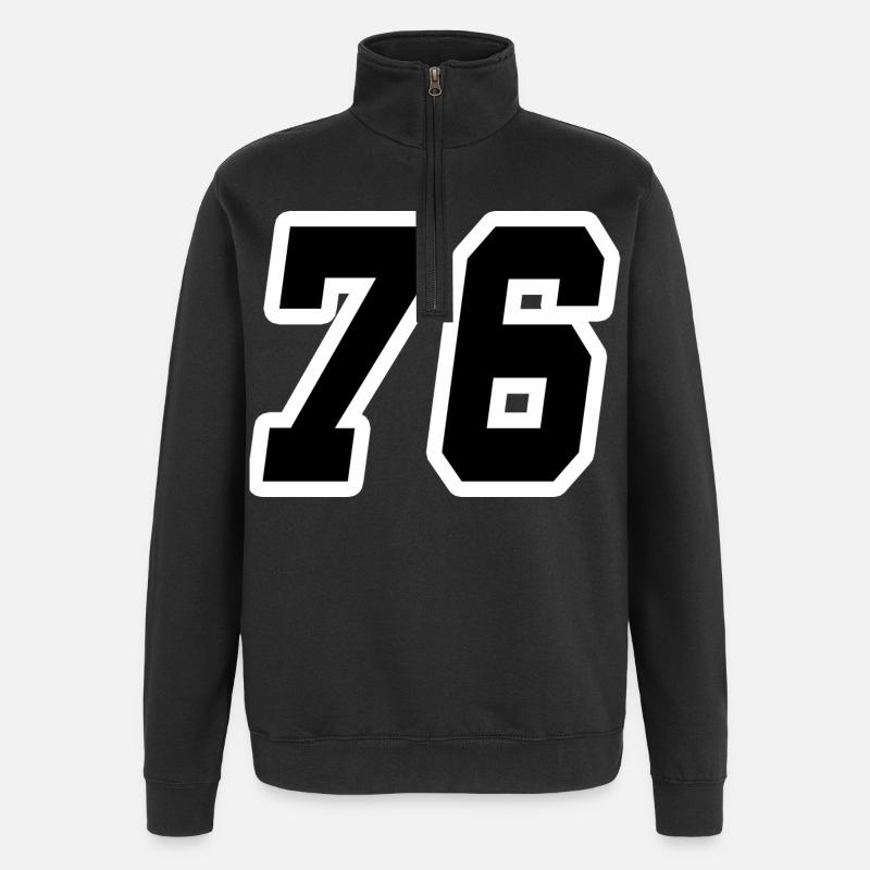 Nummer sechsundsiebzig 76 - Quarter-Zip-Sweatshirt - Schwarz