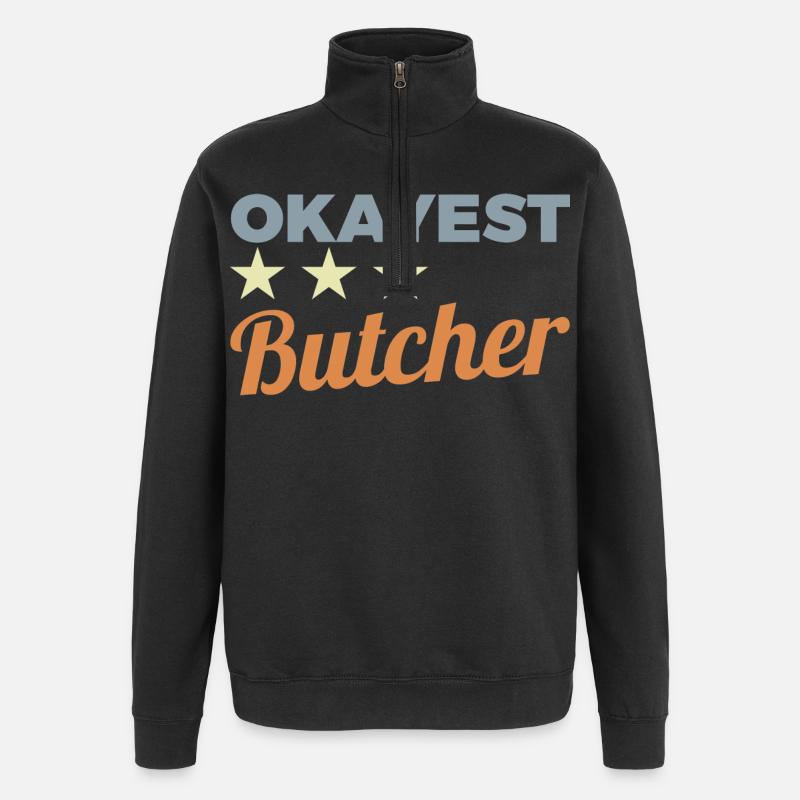 Average butcher - Quarter-Zip Sweatshirt - black