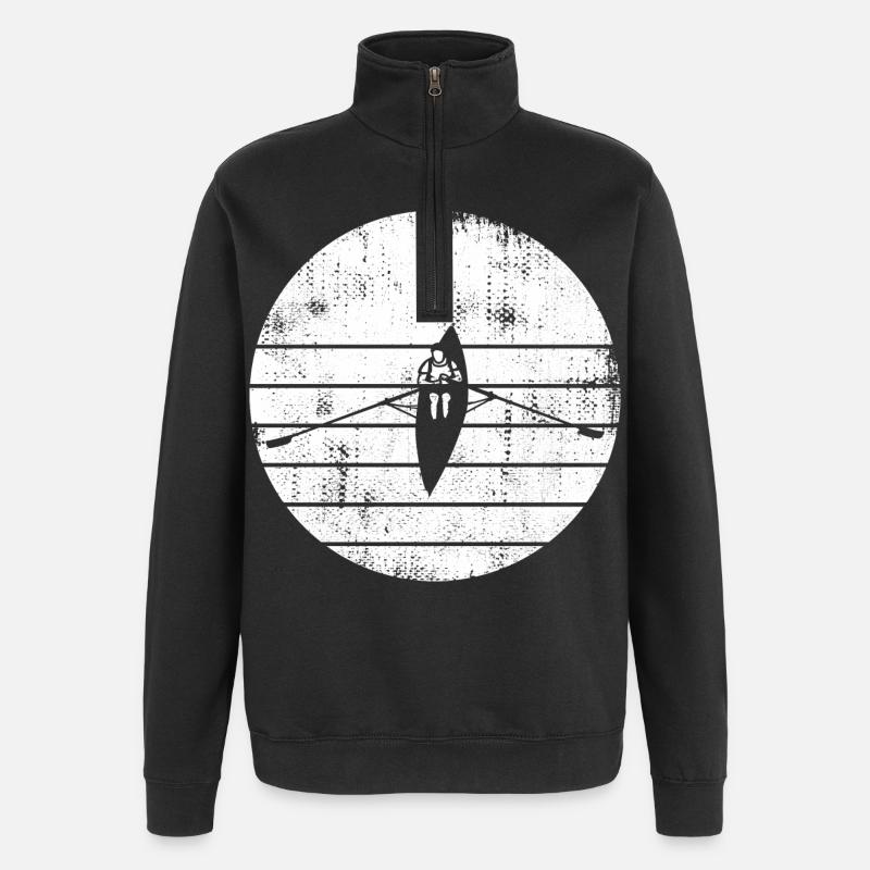 Dessin de bateau à rames - Sweat à zip 1/4 - noir