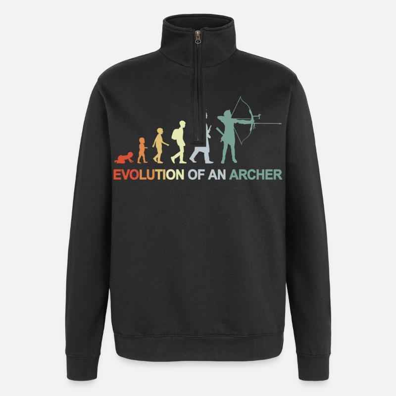 Évolution des archers - Sweat à zip 1/4 - noir