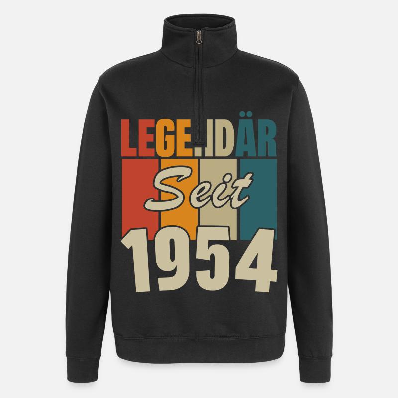 Legendär seit 1954 - Quarter-Zip-Sweatshirt - Schwarz