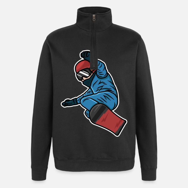Petit snowboarder - Sweat à zip 1/4 - noir