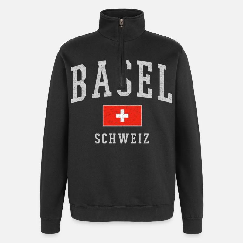 Bâle - Sweat à zip 1/4 - noir