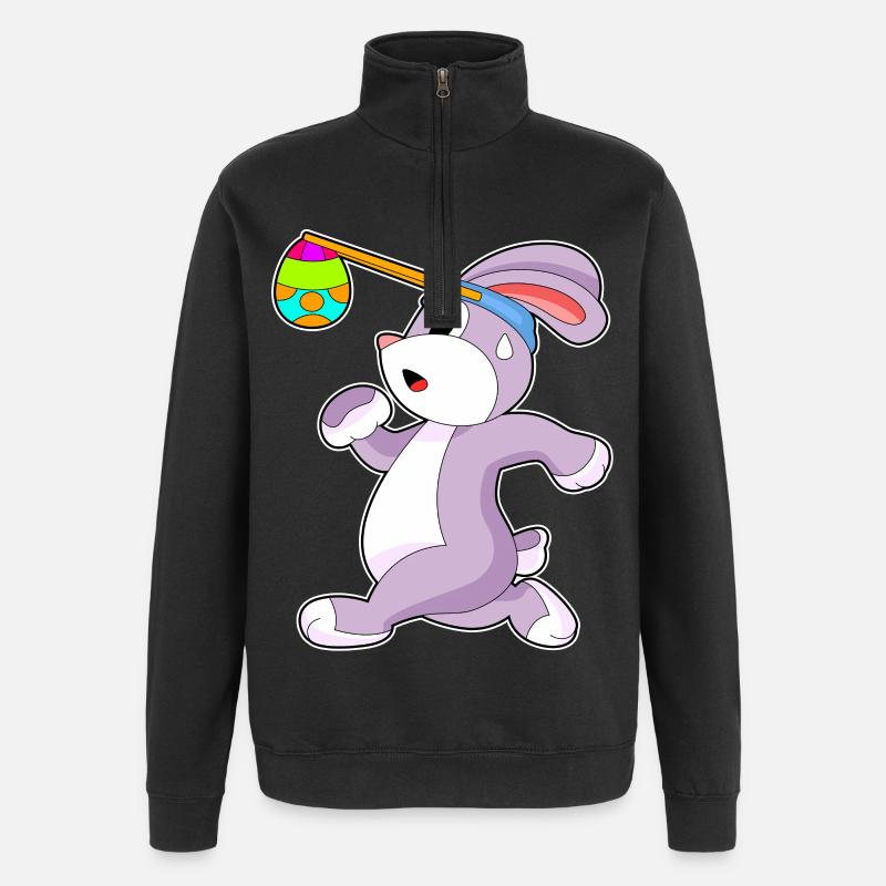 Bunny Easter Jogging - Quarter-Zip Sweatshirt - black