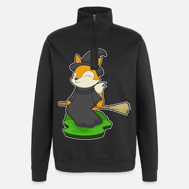 Fuchs Halloween Hexe - Quarter-Zip-Sweatshirt - Schwarz