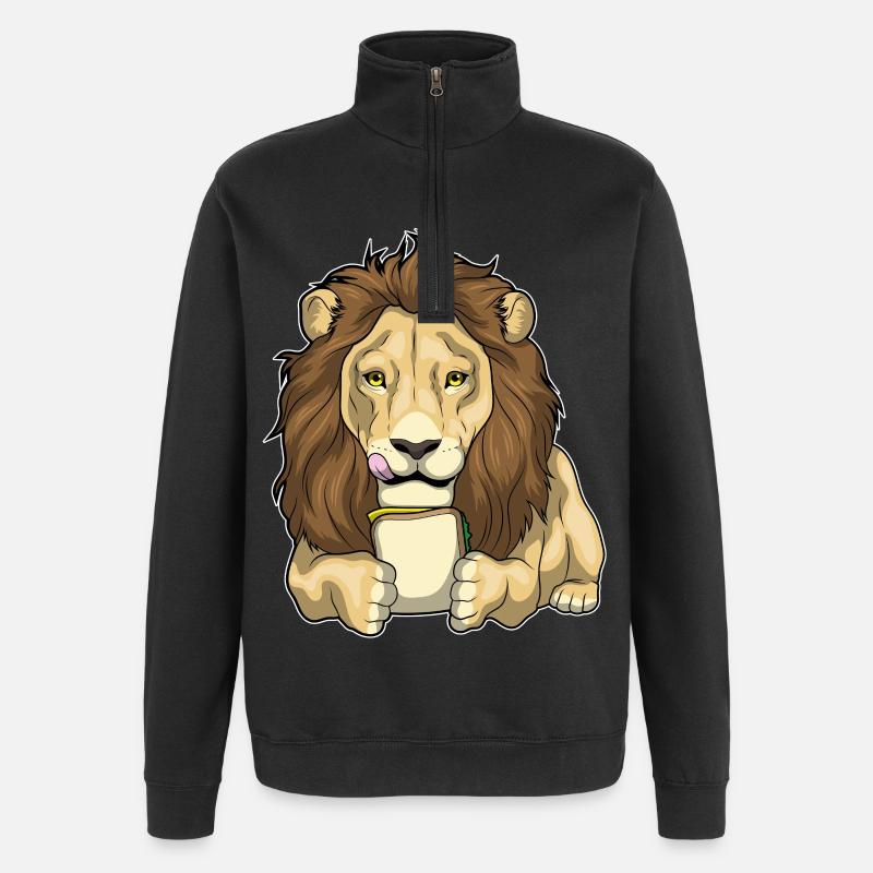 Lion Sandwich - Sweat à zip 1/4 - noir