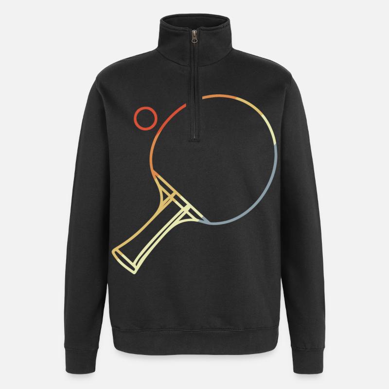 Table Tennis Sketch - Quarter-Zip Sweatshirt - black