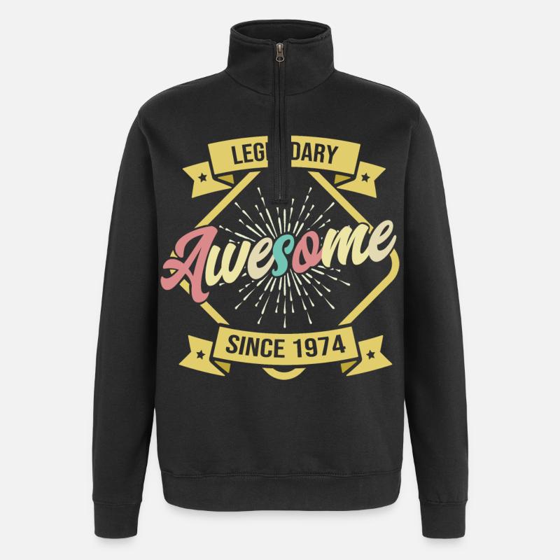 Millésime 1974 Anniversaire Légende - Sweat à zip 1/4 - noir