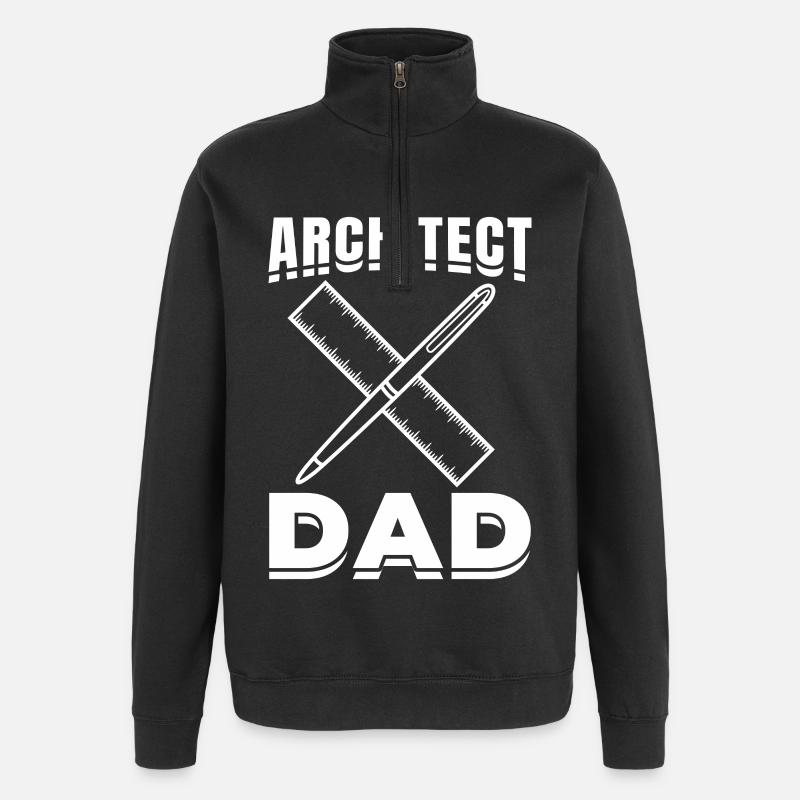 Papa architecte - Sweat à zip 1/4 - noir