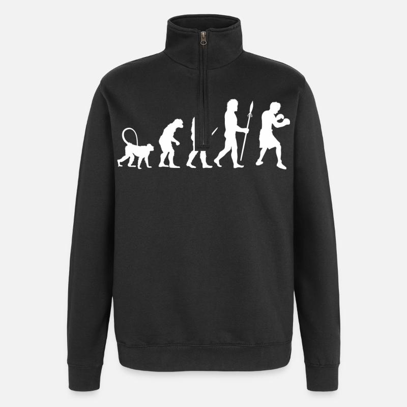 Evolution des Boxens - Quarter-Zip-Sweatshirt - Schwarz
