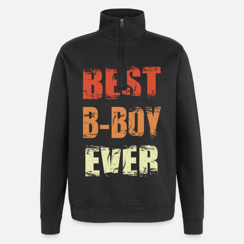 Meilleur B-Boy de tous les temps - Sweat à zip 1/4 - noir