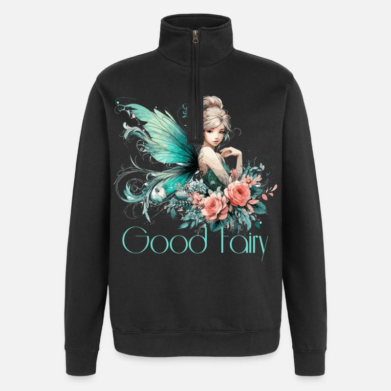 Cadeau de fée marraine - Sweat à zip 1/4 - noir