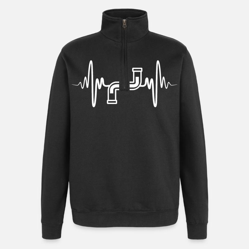Herzschlag Klempner - Quarter-Zip-Sweatshirt - Schwarz