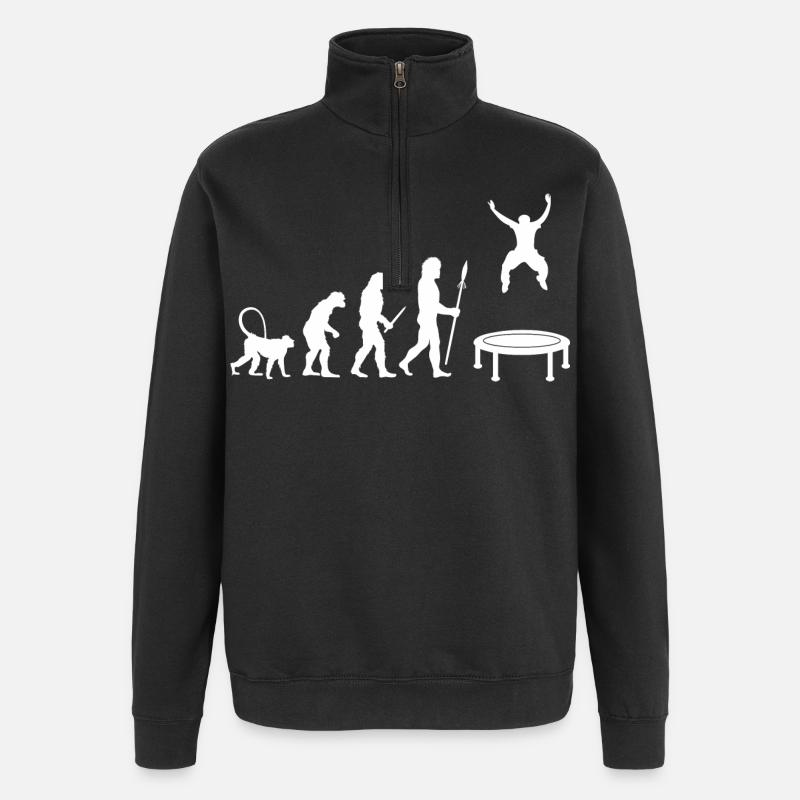 Trampolinspringer Entwicklung - Quarter-Zip-Sweatshirt - Schwarz