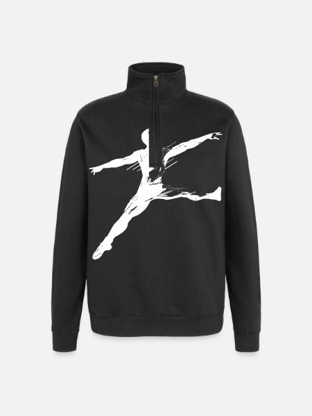 Male Ballet Dancer Sketch - Quarter-Zip Sweatshirt - black