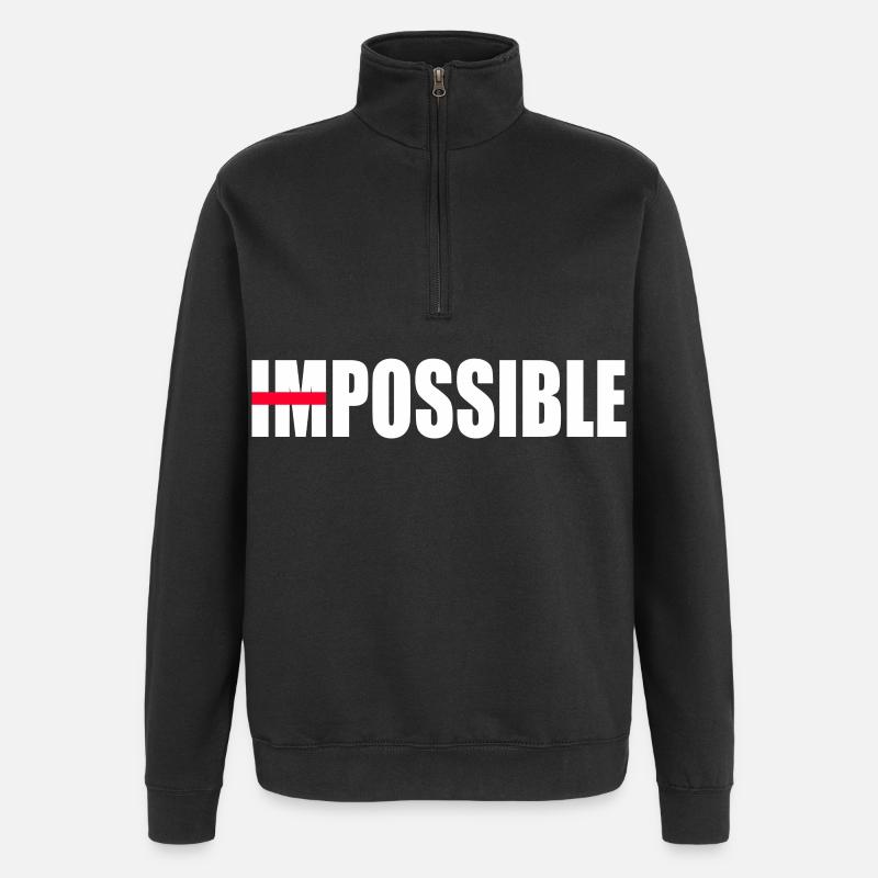 Motivation nicht unmöglich - Quarter-Zip-Sweatshirt - Schwarz