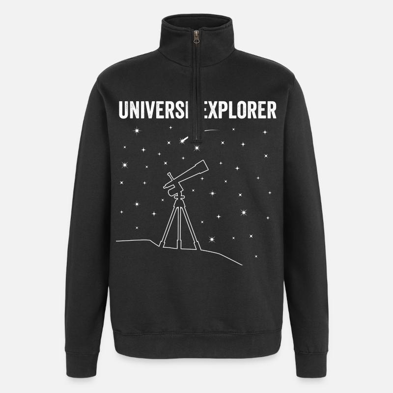 Universum Entdecker Astrophotographie-Leidenschaft - Quarter-Zip-Sweatshirt - Schwarz