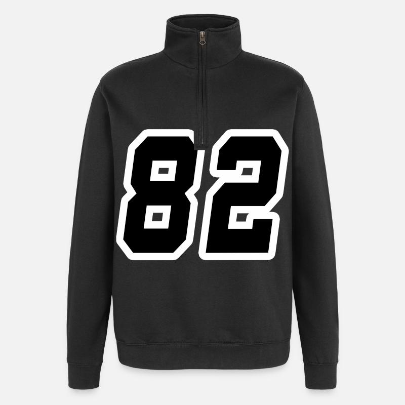 Nummer zweiundachtzig 82 - Quarter-Zip-Sweatshirt - Schwarz