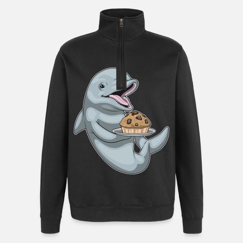 Muffin Dauphin - Sweat à zip 1/4 - noir