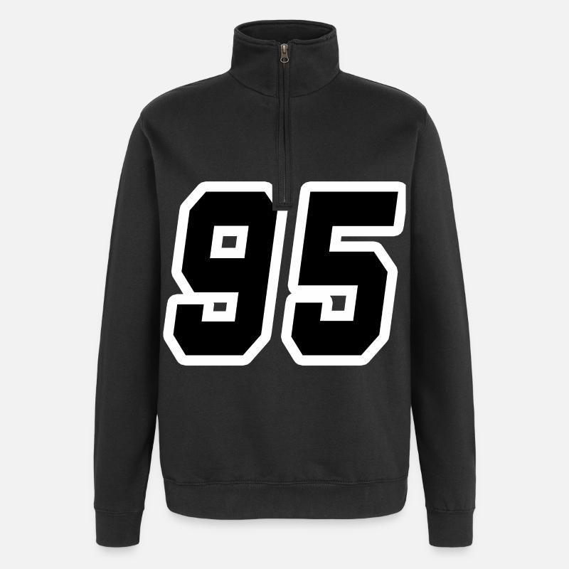 Nummer fünfundneunzig 95 - Quarter-Zip-Sweatshirt - Schwarz