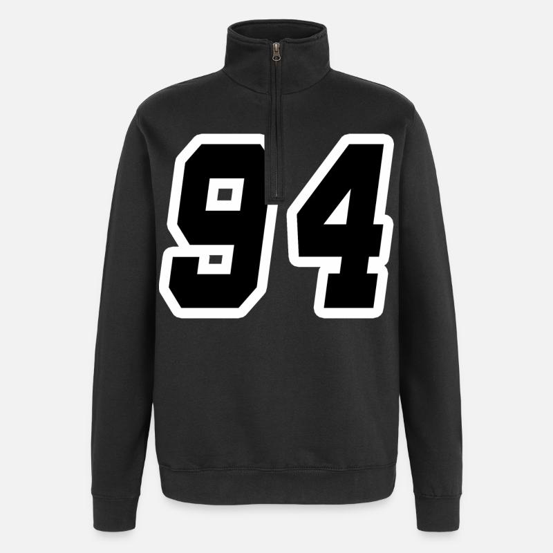 Nummer vierundneunzig 94 - Quarter-Zip-Sweatshirt - Schwarz