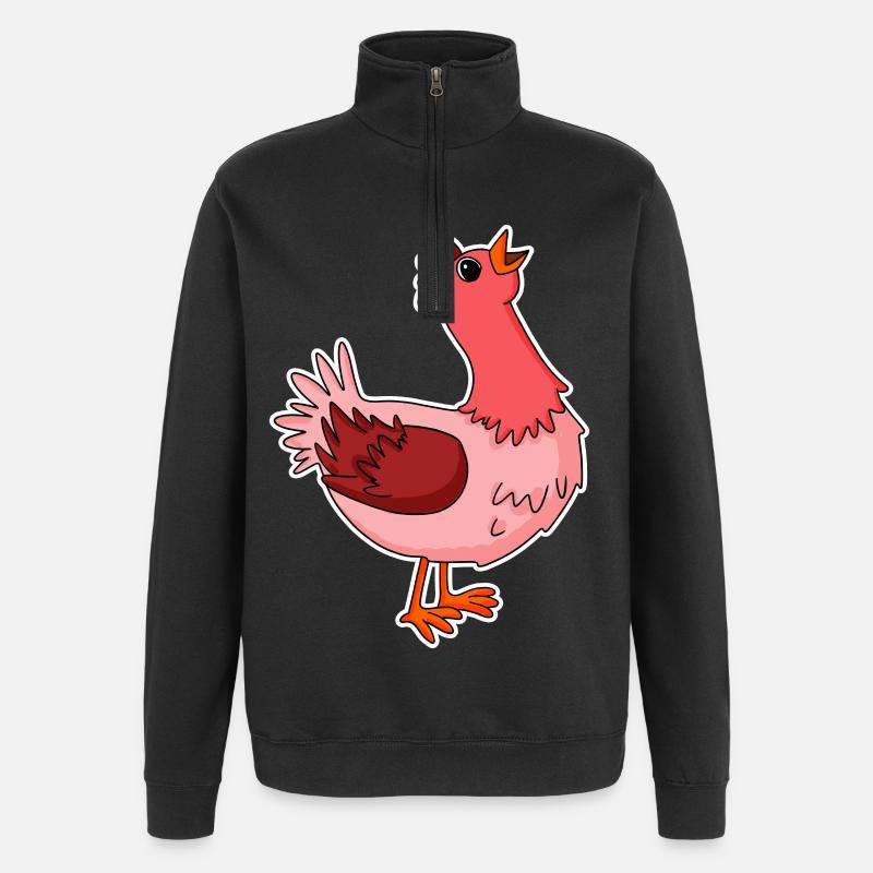 Poulet Motif Animal - Sweat à zip 1/4 - noir