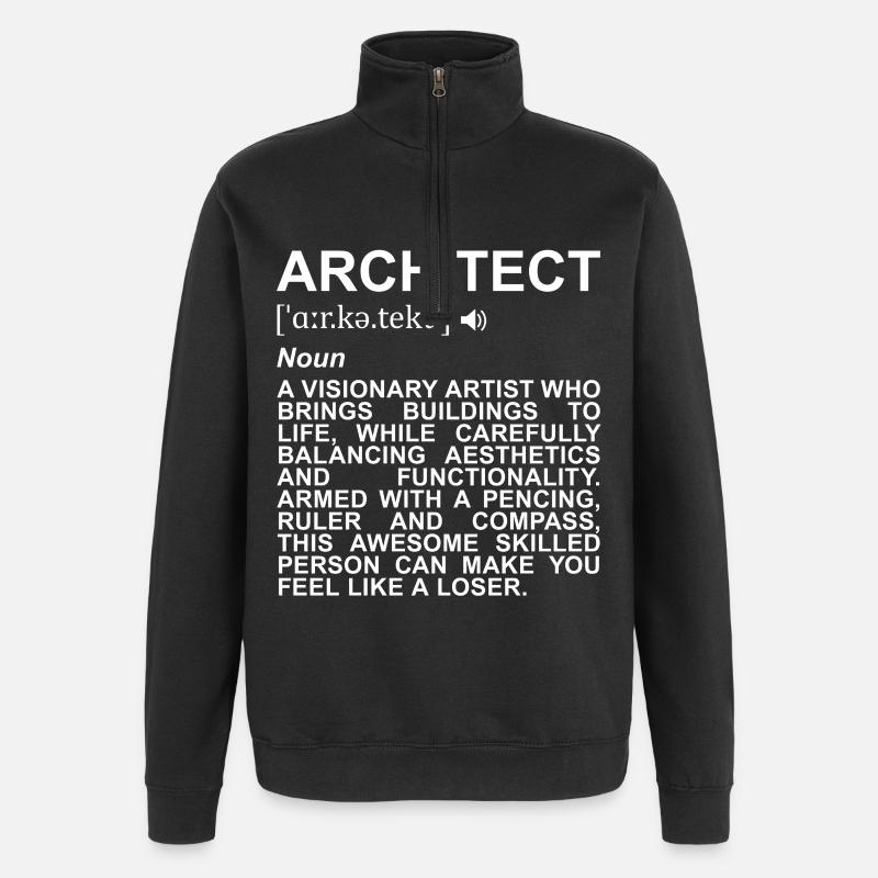 Définition de l’architecte - Sweat à zip 1/4 - noir
