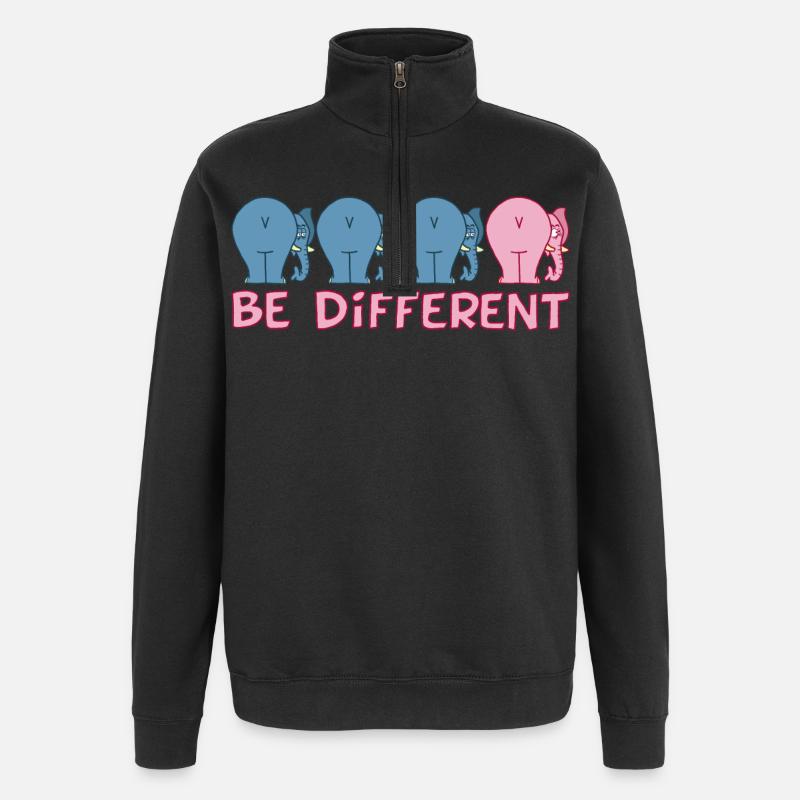 Un éléphant différent - Sweat à zip 1/4 - noir
