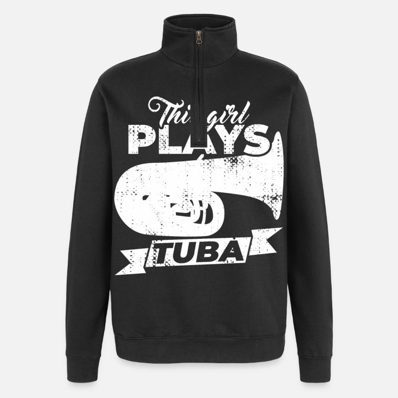 Tuba Mädchen - Quarter-Zip-Sweatshirt - Schwarz