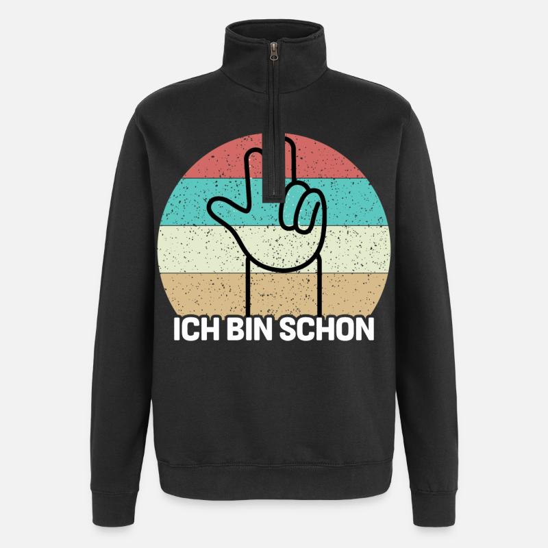 Ich bin schon 3 - Quarter-Zip-Sweatshirt - Schwarz