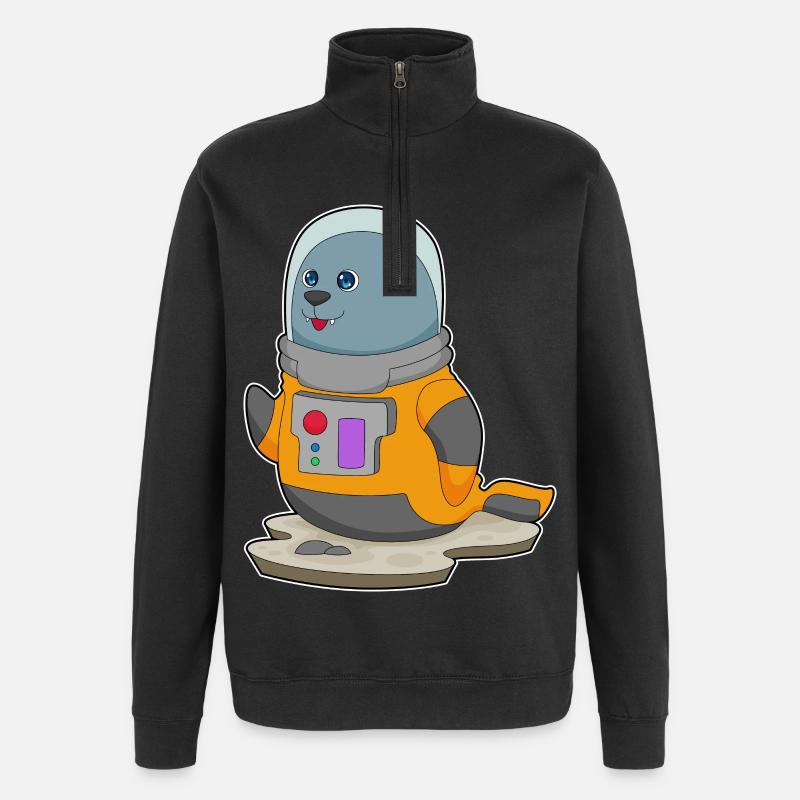 Seal Astronaut Space - Sweat à zip 1/4 - noir