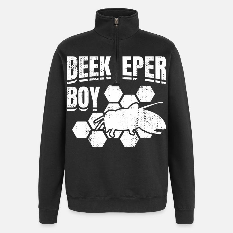 Imker Junge - Quarter-Zip-Sweatshirt - Schwarz
