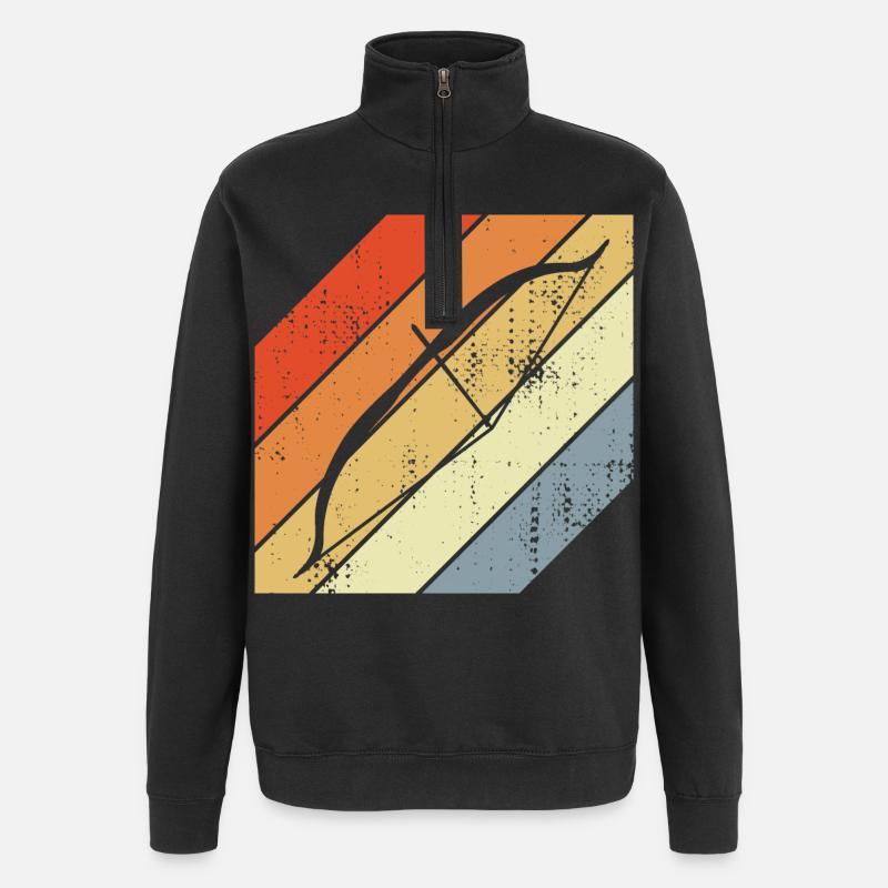 Retro Bogensport - Quarter-Zip-Sweatshirt - Schwarz