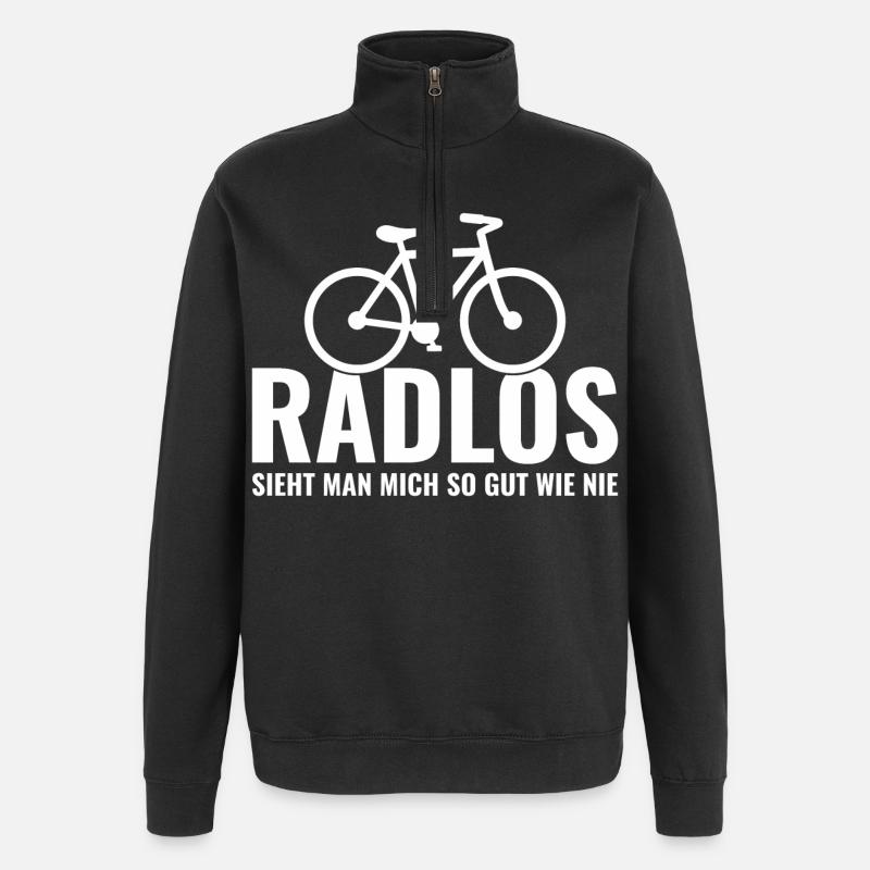 Fahrrad - Quarter-Zip-Sweatshirt - Schwarz