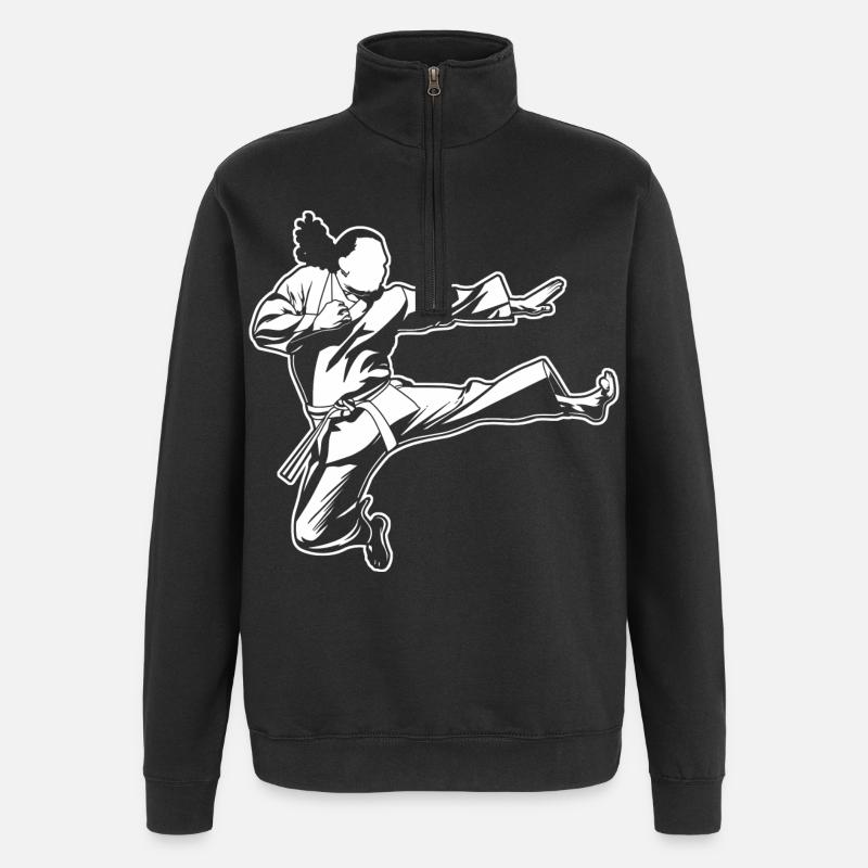 Karaté - Sweat à zip 1/4 - noir