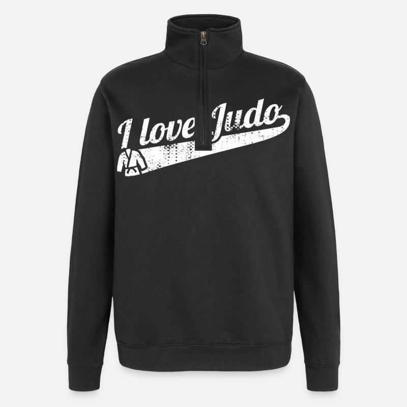 Judo Liebe - Quarter-Zip-Sweatshirt - Schwarz