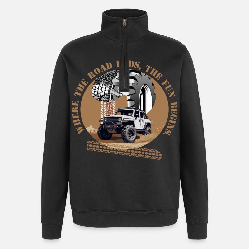 Off-Road Driver - Quarter-Zip Sweatshirt - black