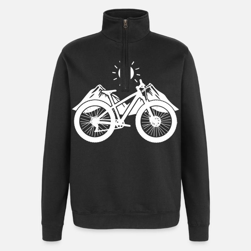 Mountain Bike Graphics - Quarter-Zip Sweatshirt - black