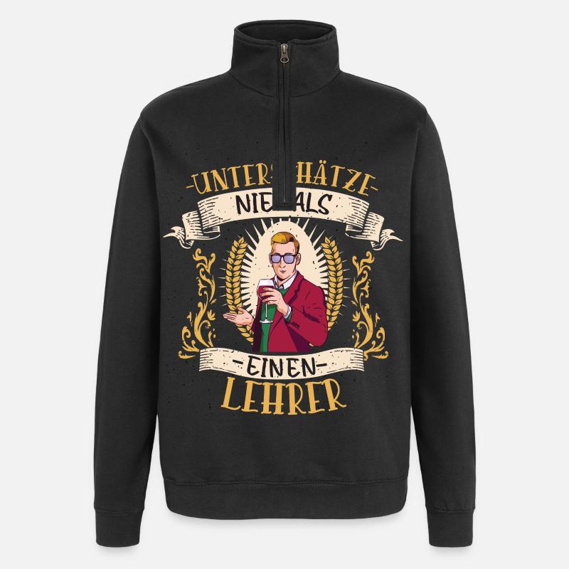 Lehrer Bildung Geschenk Pädagoge Klassenzimmer - Quarter-Zip-Sweatshirt - Schwarz