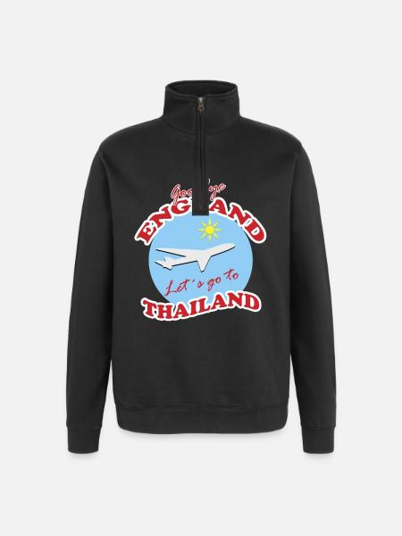 Thaïlande Voyage Adieu Conception d’Avion - Sweat à zip 1/4 - noir