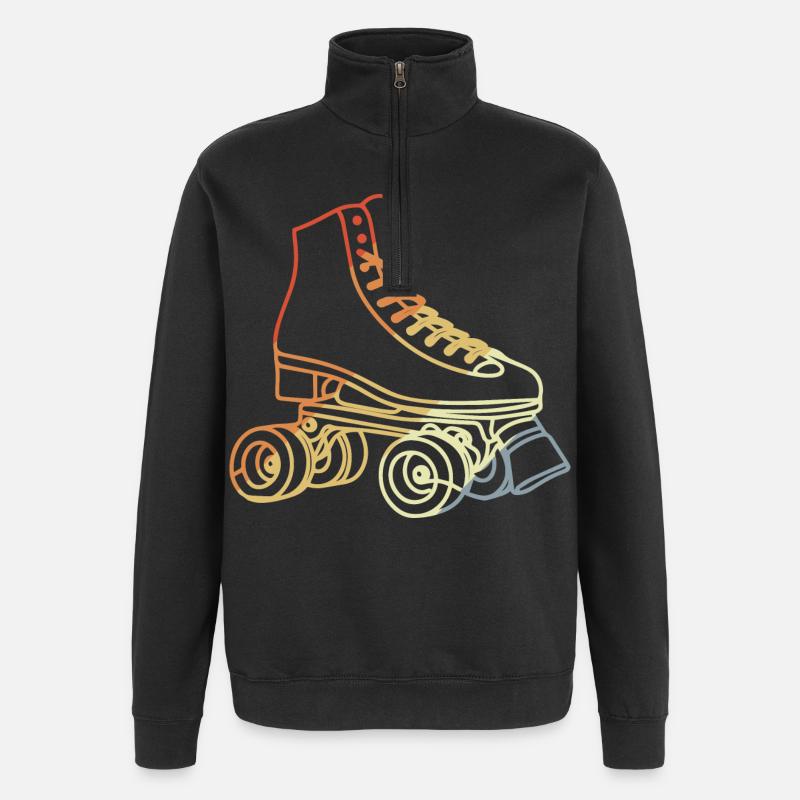 Rollschuhe Skizze - Quarter-Zip-Sweatshirt - Schwarz