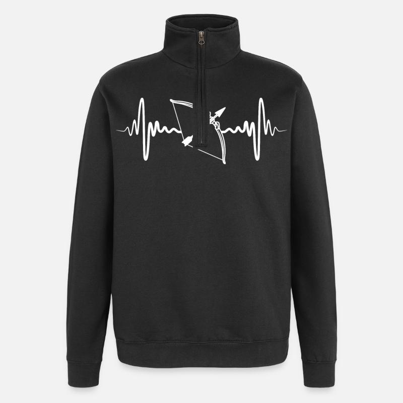 Kardiogramm Bogenschießen - Quarter-Zip-Sweatshirt - Schwarz
