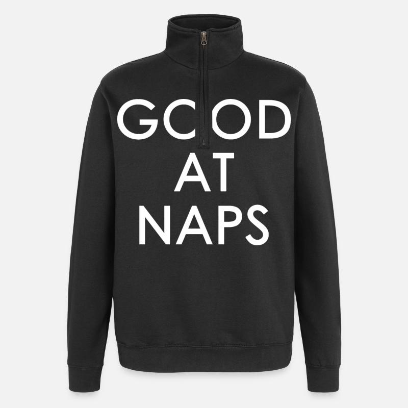 Good At Naps - Quarter-Zip-Sweatshirt - Schwarz
