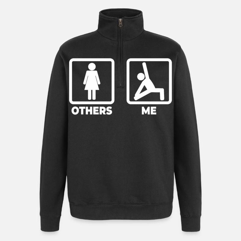 Figurines de yoga en bâton - Sweat à zip 1/4 - noir