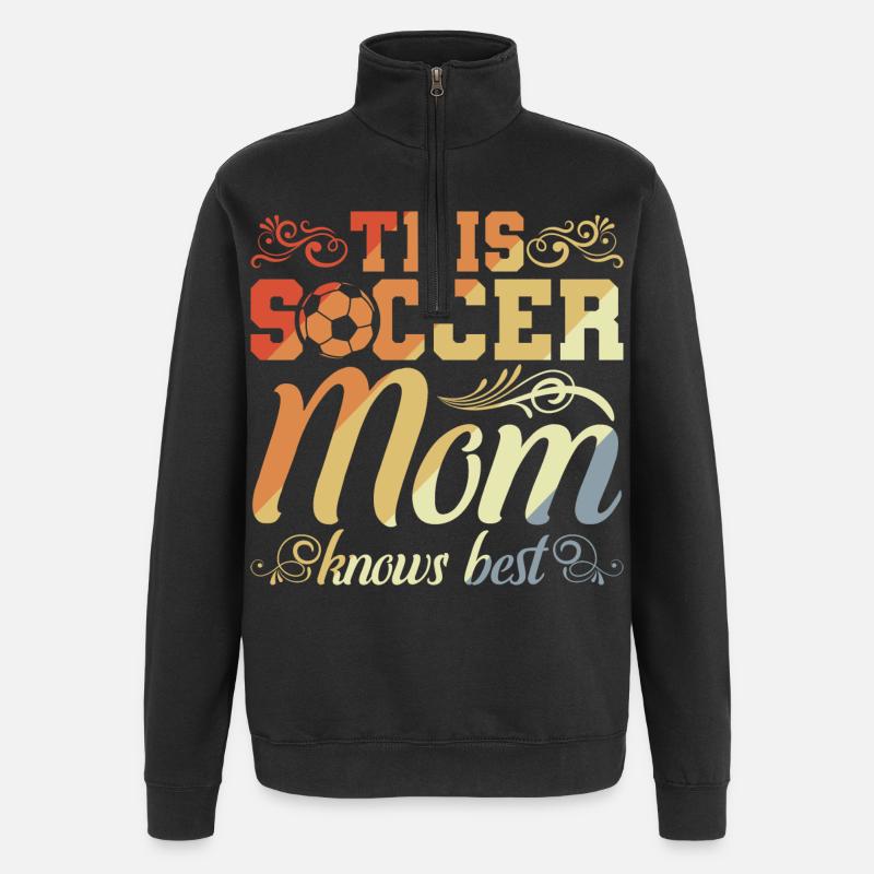 Fußball Mutter - Quarter-Zip-Sweatshirt - Schwarz