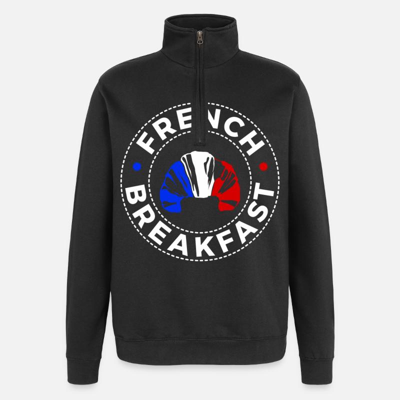 French Breakfast - Quarter-Zip Sweatshirt - black