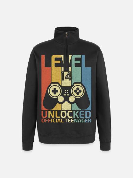 Niveau 14 : Adolescent officiel débloqué - Sweat à zip 1/4 - noir