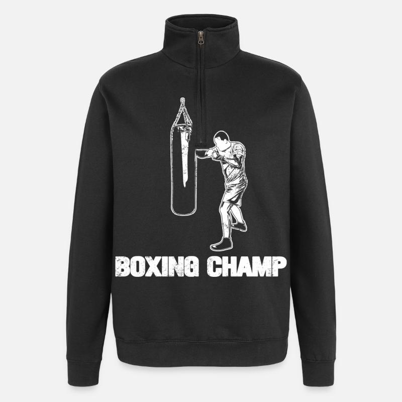 Champion de boxe - Sweat à zip 1/4 - noir
